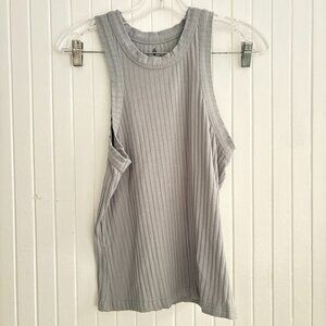FP Movement by Free People Ribbed Tank Top in Light Gray